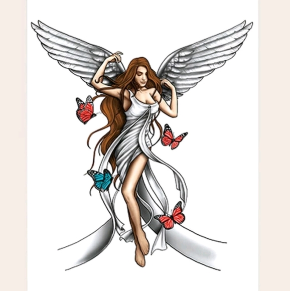 🍉5 for $25* 6.5" Angel Tattoo - Picture 2 of 4